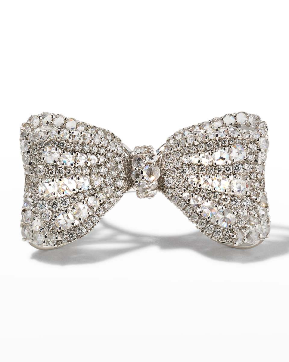 18k White Gold Diamond Bow Ring